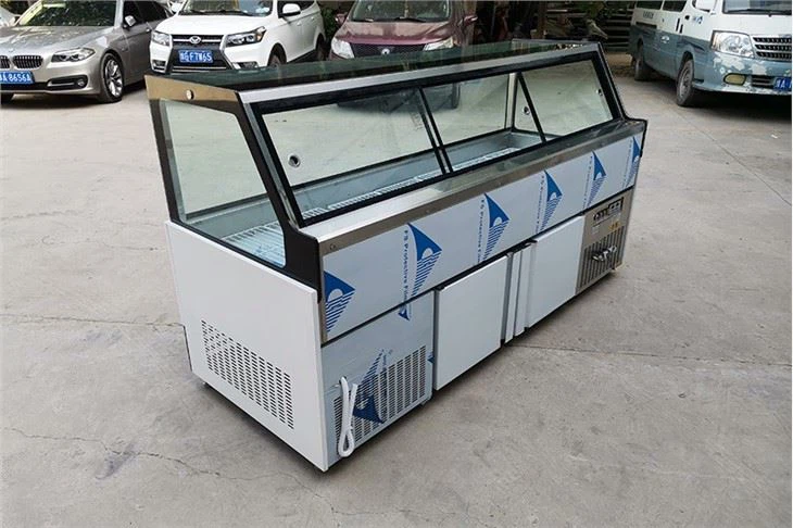 Square Direct Cooling Display Fridge Counter